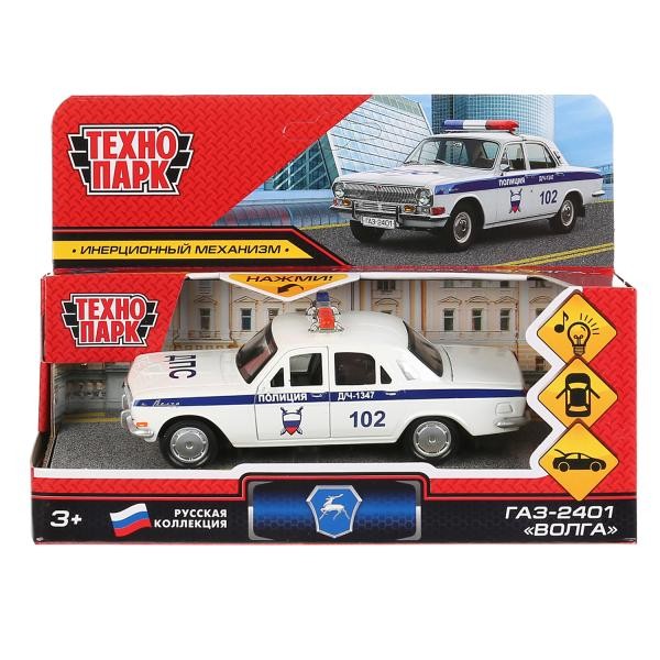 Модель 2401-12SLPOL-WH ГАЗ-2401 Волга Полиция белый Технопарк в коробке