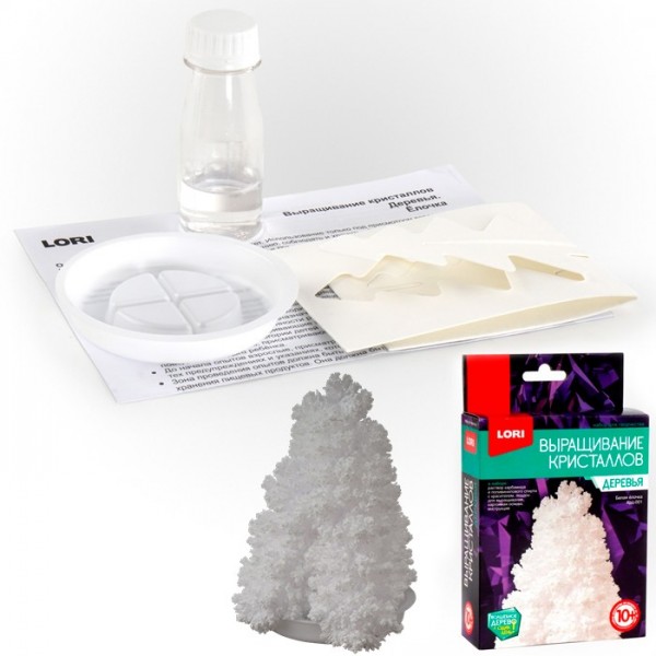 Набор для творчества Выращивание кристаллов.Деревья Белая ёлочка Крд-001 Lori 