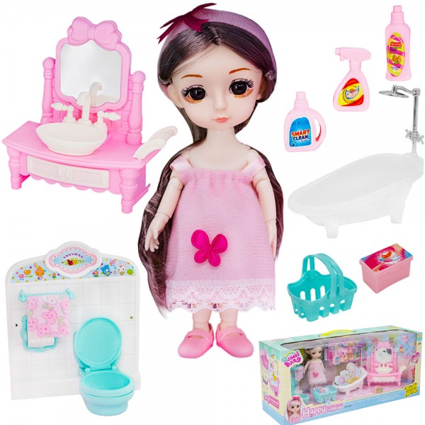 Кукла 0087K Женя в ванной комнате с аксесс. в коробке