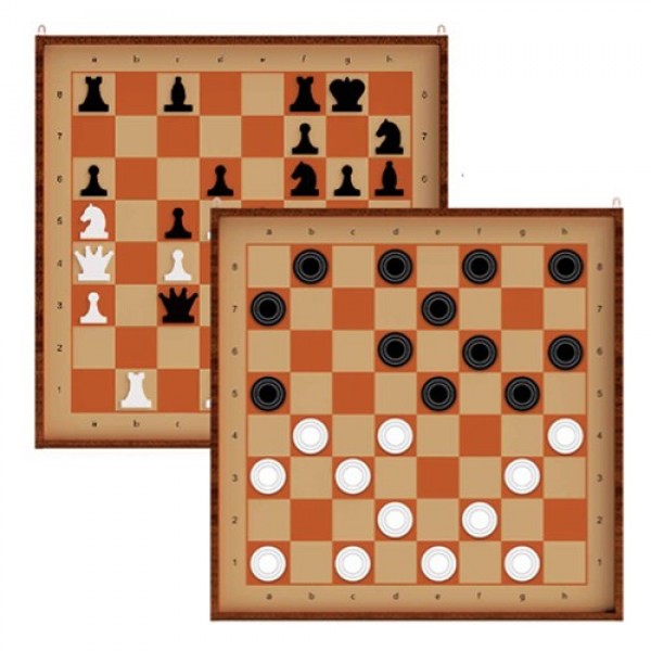 Шахматы и шашки демонстрационные магнитные 03903