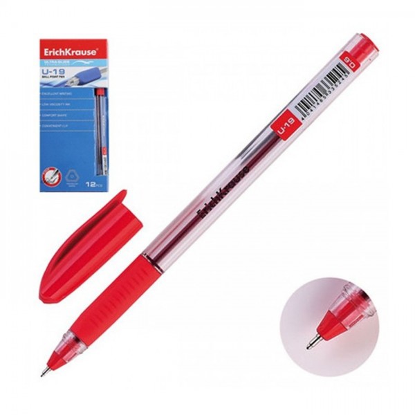 Ручка шарик красный Ultra Glide Technology U-19 33524 /Erich Krause/