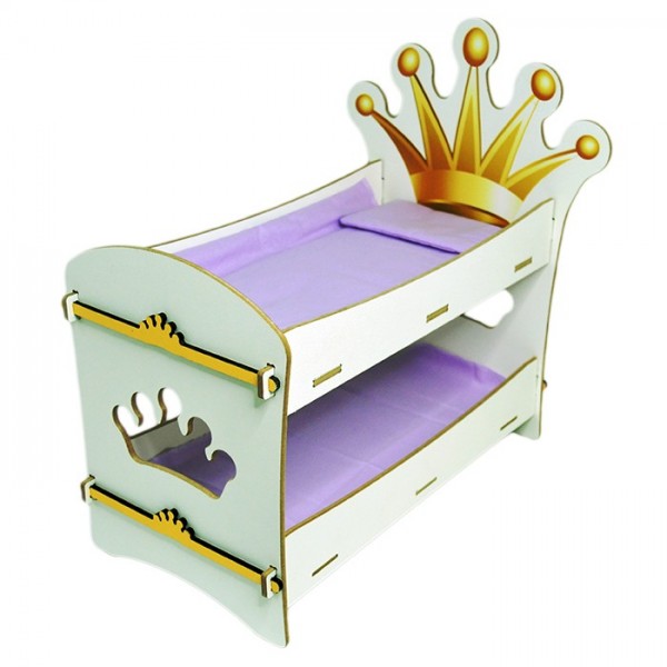 Кроватка для куклы Короны.2 яруса+постельное белье 21НМ20