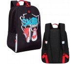 Рюкзак школьный черный - красный RB-351-7 GRIZZLY