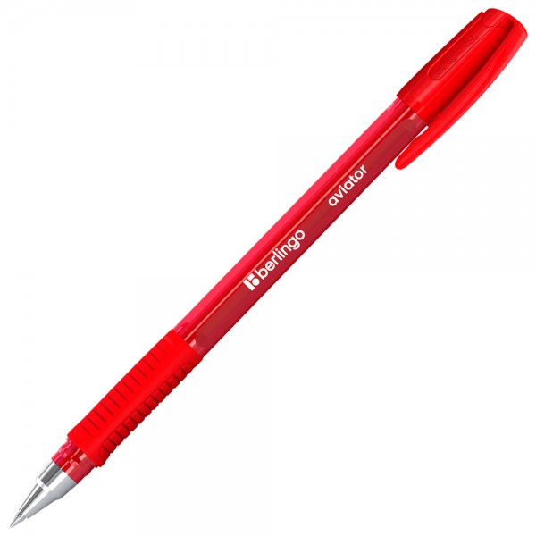 Ручка шариковая красная 0,7мм Aviator 0,7мм, грип 360712 Berlingo