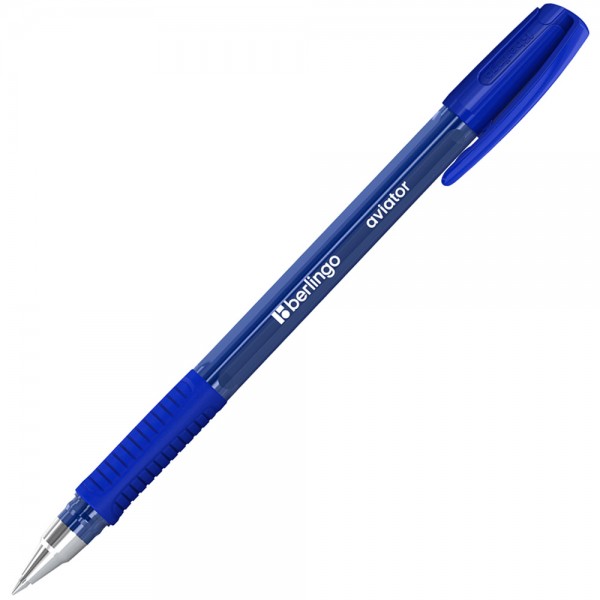 Ручка шариковая синяя 0,7мм Aviator 0,7мм, грип 360710 Berlingo