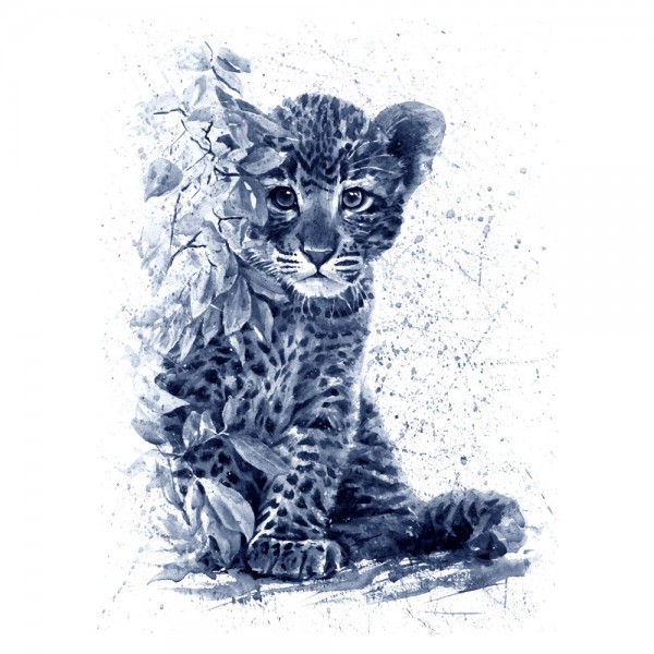 Набор для творчества Роспись по холсту Черно-белый леопард 30*40см ХК-6829