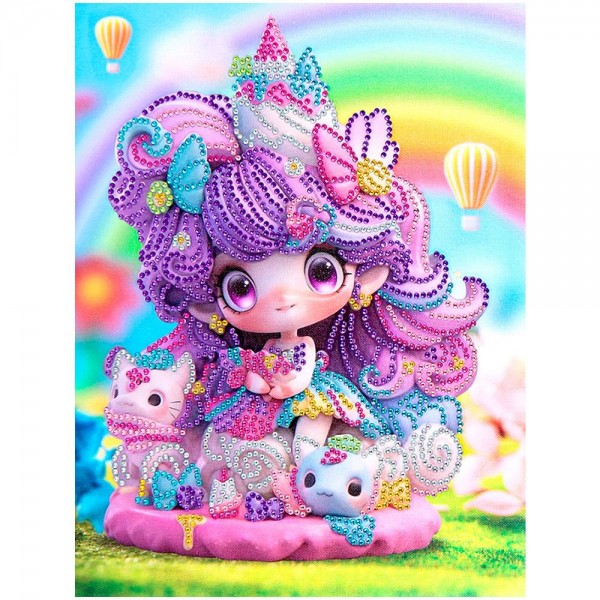 Набор для творчества Алмазная мозаика 23х30 см Фиолетовая куколка НД-0660