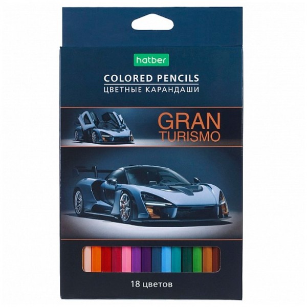 Карандаши цветные 18 цв. ECO Gran Turismo CS_070884 Hatber 